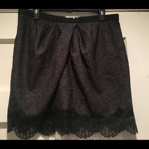 Jessica Simpson Skirt With Pockets / lace trim bottom skirt. Black Skirt